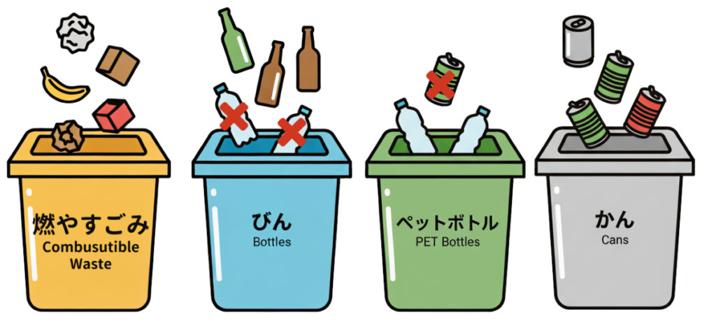 マンション掲示物用イラスト＜ごみ仕分け01＞