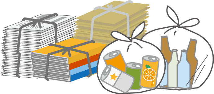 マンション掲示物用イラスト＜ごみ仕分け03＞