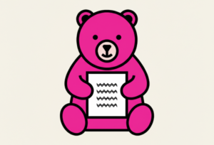 管理者管理のガイドラインを見せる熊